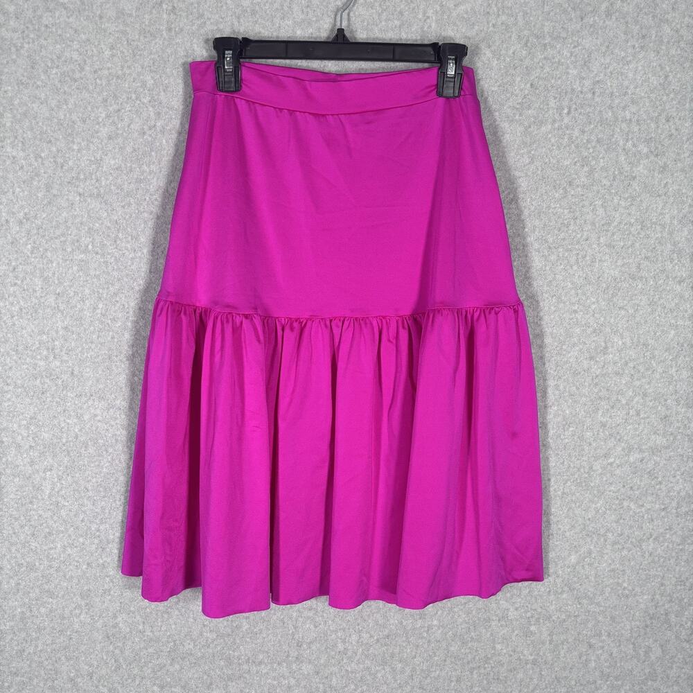 90s Kelle‎ Skirt XL Pink Tiered Ruffle Pleated Pull On Dance Costume Ballet 80s